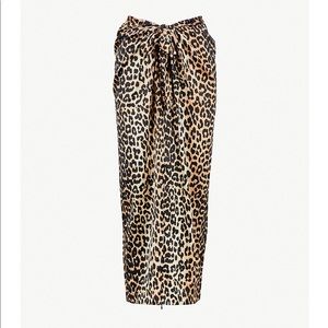 Ganni Leopard Tie Skirt